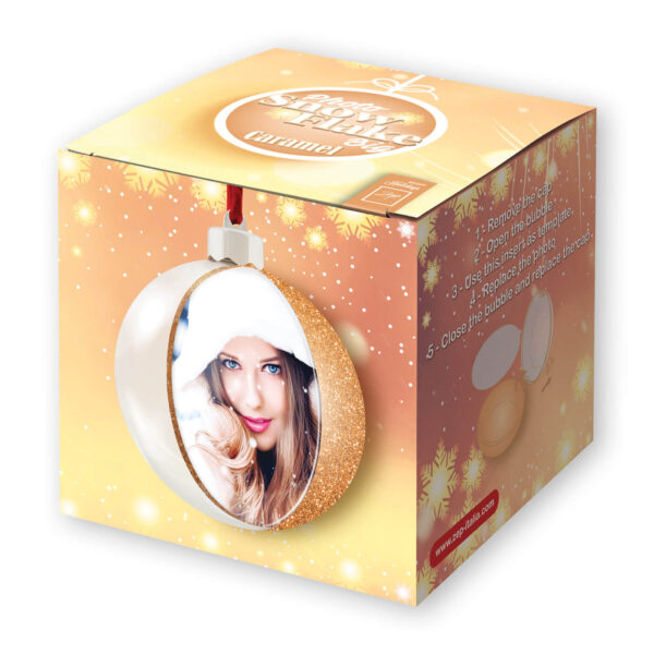 Palla di Natale Photo Snow Flake Big Caramel